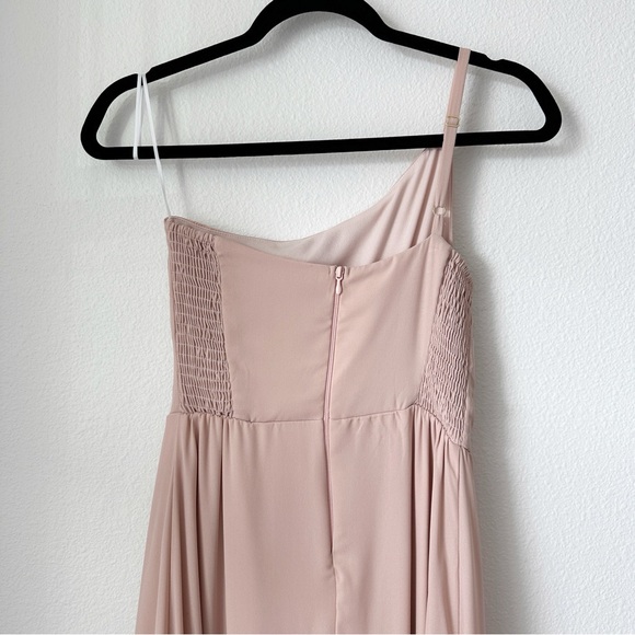 NEW Show Me Your Mumu Shannon One-Shoulder Chiffon Maxi Dress Dusty Blush Crisp - Picture 8 of 11